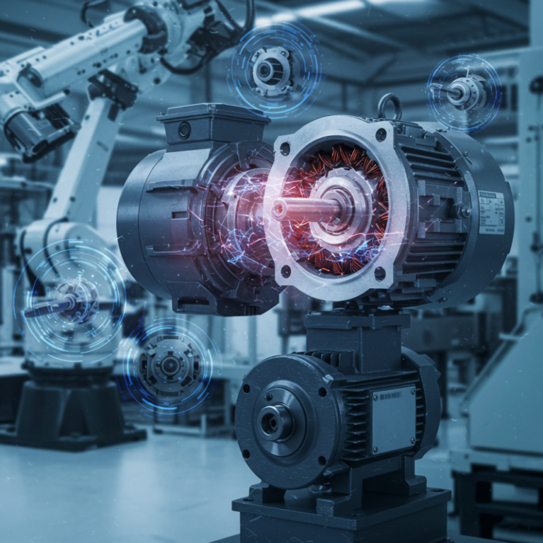 Industrial electric motor close-up